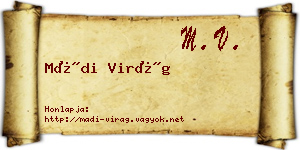 Mádi Virág névjegykártya